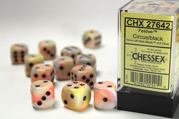 Chessex - 12D6 - Festival - Circus / Black