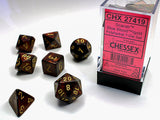Chessex - 7-Dice Set - Scarab - Blue Blood/Gold (Polyhedral)