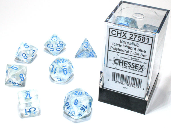Chessex - 7-Dice Set - Borealis - Icicle / Light Blue ( Polyhedral )