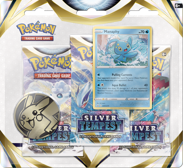 Pokémon - Sword & Shield: Silver Tempest - 3 Pack Blister - Manaphy