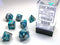 Chessex - 7-Dice Set - Gemini - Steel -Teal / White ( Polyhedral )