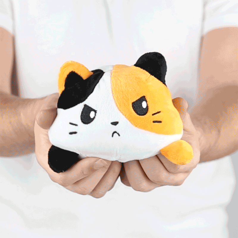 Reversible Cat Plushie Calico (Happy+Angry)