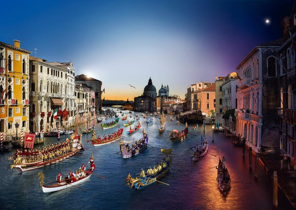 Puzzle - 4D Cityscape - Stephen Wilkes Regata Storica, Venice, Day to Night (1000 Pieces)