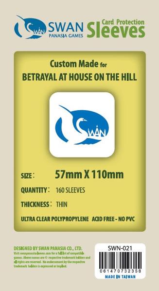 SWAN Sleeves - Card Sleeves (57 x 110 mm) - 160 Pack, Thin Sleeves - Betrayal at House on the Hill