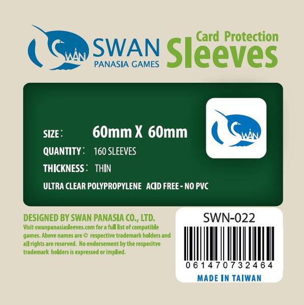 SWAN Sleeves - Card Sleeves (60 x 60 mm) - 160 Pack, Thin Sleeves
