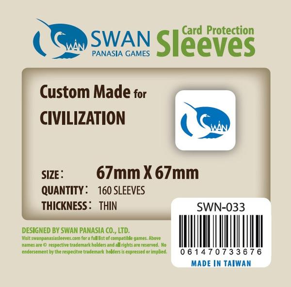 SWAN Sleeves - Card Sleeves (67 x 67 mm) - 160 Pack, Thin Sleeves