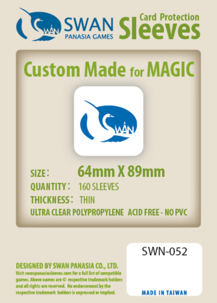 SWAN Sleeves - Card Sleeves (64 x 89mm) - 160 Pack, Thin Sleeves