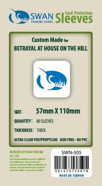 SWAN Sleeves - Card Sleeves (57 x 110 mm) - 80 Pack, Thick Sleeves - Betrayal of the House on the Hill