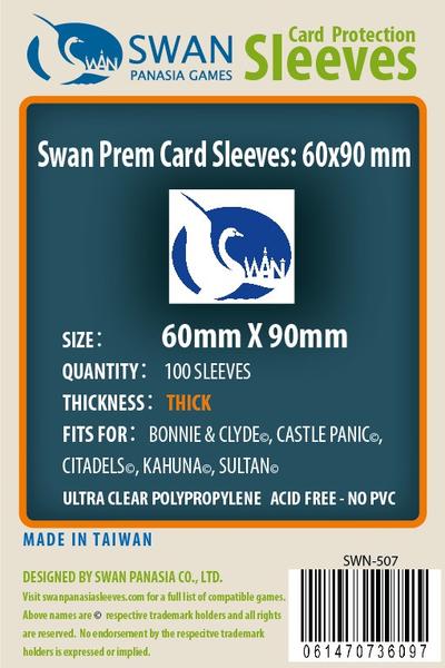 SWAN Sleeves - Card Sleeves (60 x 90 mm) - 100 Pack, Thick Sleeves