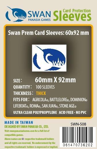 SWAN Sleeves - Card Sleeves (60 x 92 mm) - 100 Pack, Euro Thick Sleeves
