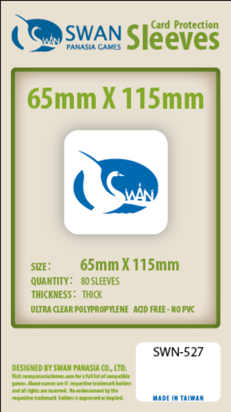 SWAN Sleeves - Card Sleeves (65 x 115 mm) - 80 Pack, Thick Sleeves