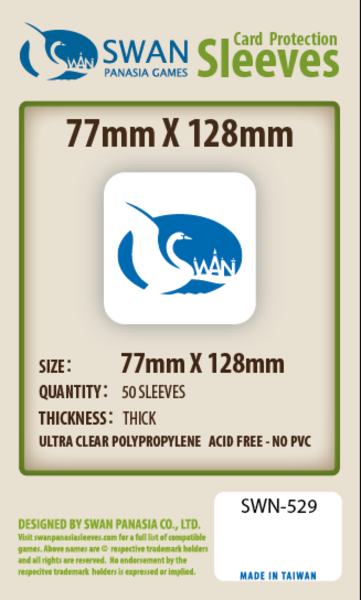 SWAN Sleeves - Card Sleeves (77  x 128 mm) - 50 Pack, Thick Sleeves