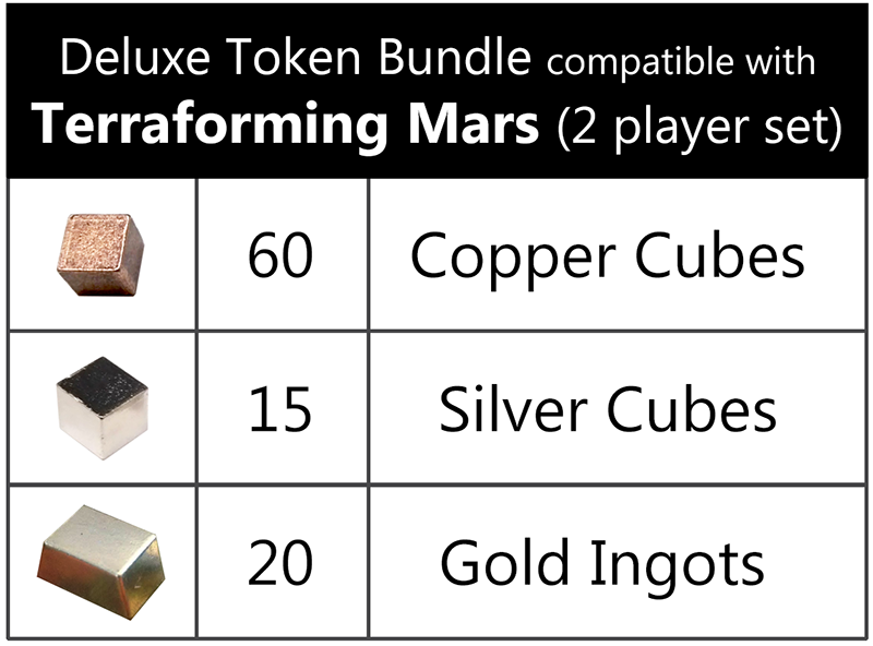 Top Shelf Gamer - Metal Upgrade Cubes for Terraforming Mars v2 (2-player set) (set of 95)