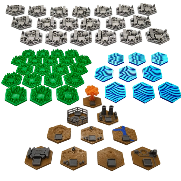 Top Shelf Gamer - Terraforming Mars™ compatible 3D Hex Tiles (set of 55)