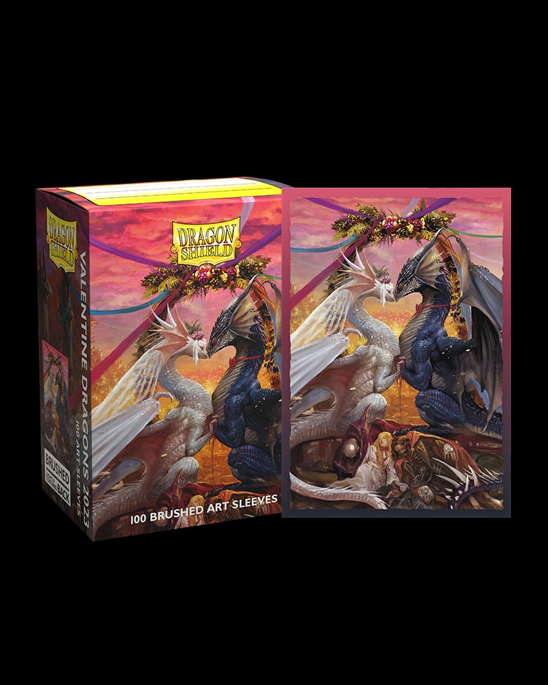 Dragon Shield - Limited Edition Brushed Art Sleeves: Valentine Dragons 2023 (100ct)