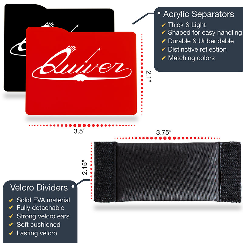 Quiver Time - Card Case Dividers & Separators (Red & Black)