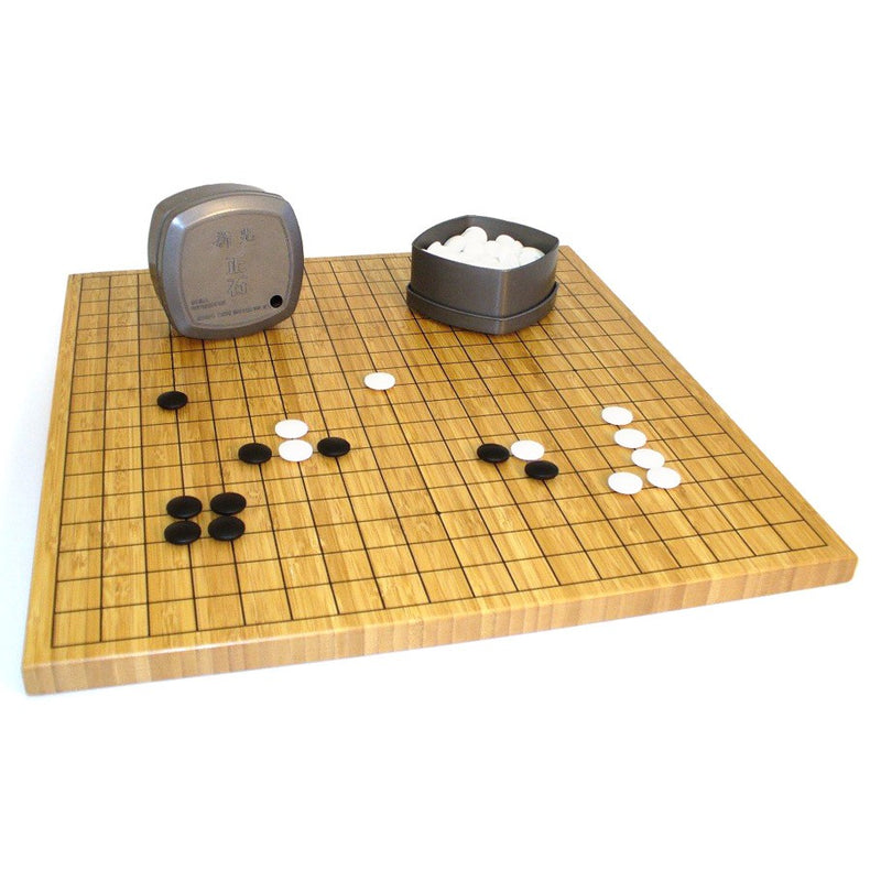 Go: Reversible Bamboo Board w 7mm Stones