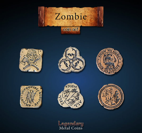 Legendary Metal Coins: Season 3 - Zombie Coin Set (24 pcs)